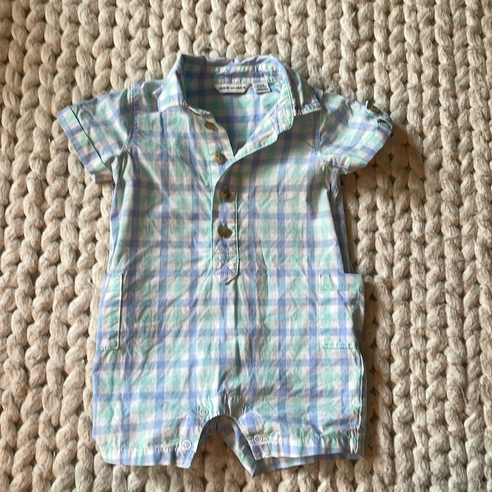Janie and Jack Button Collared Romper